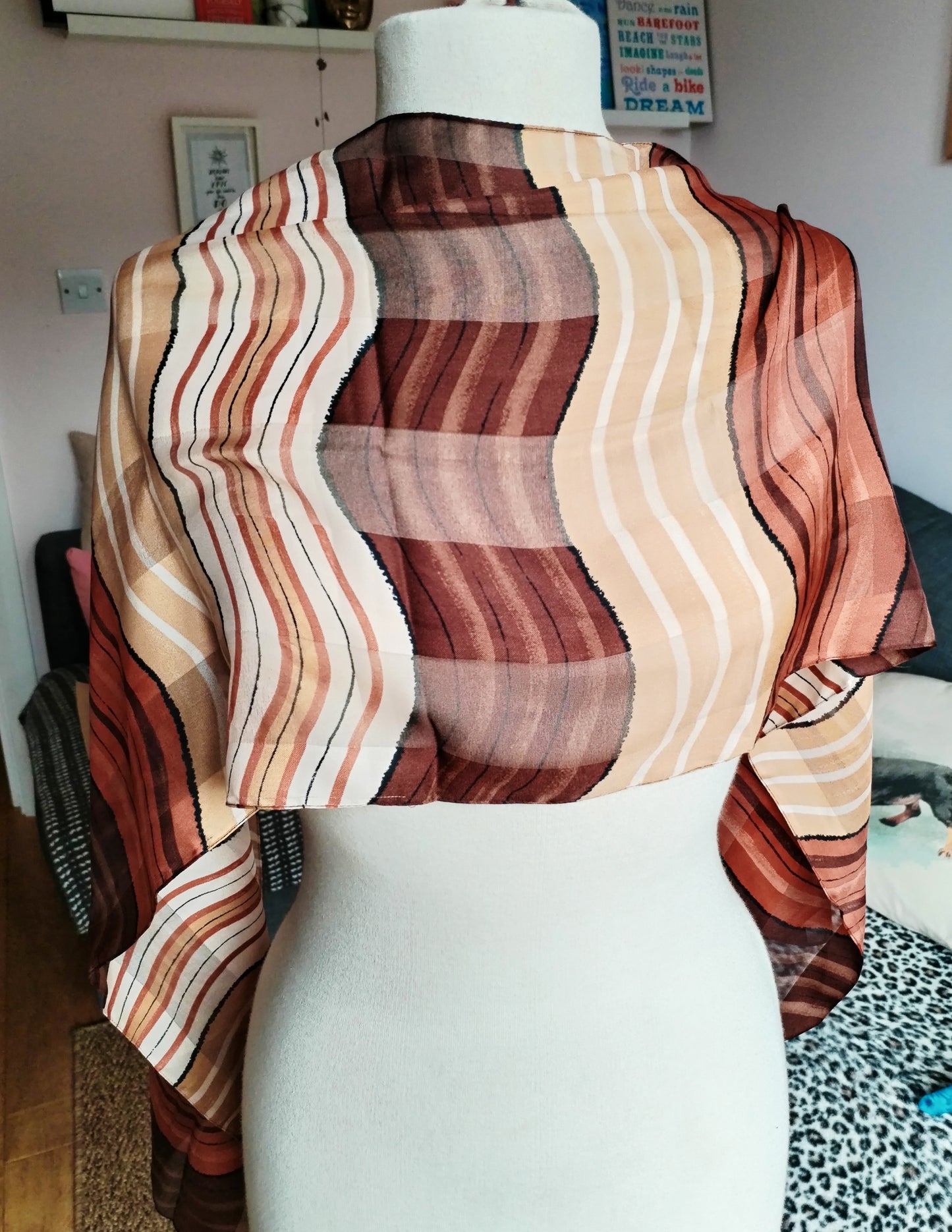 Brown swirls scarf
