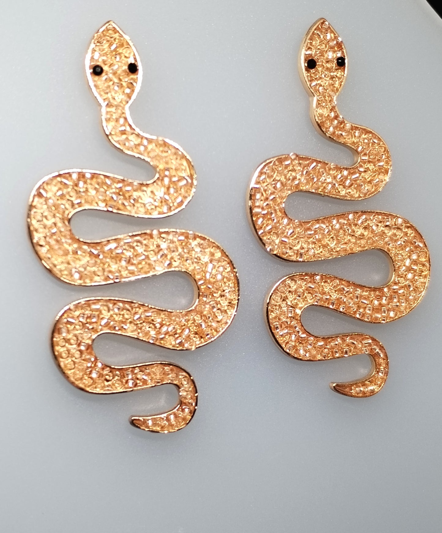 Beaded snake earrings