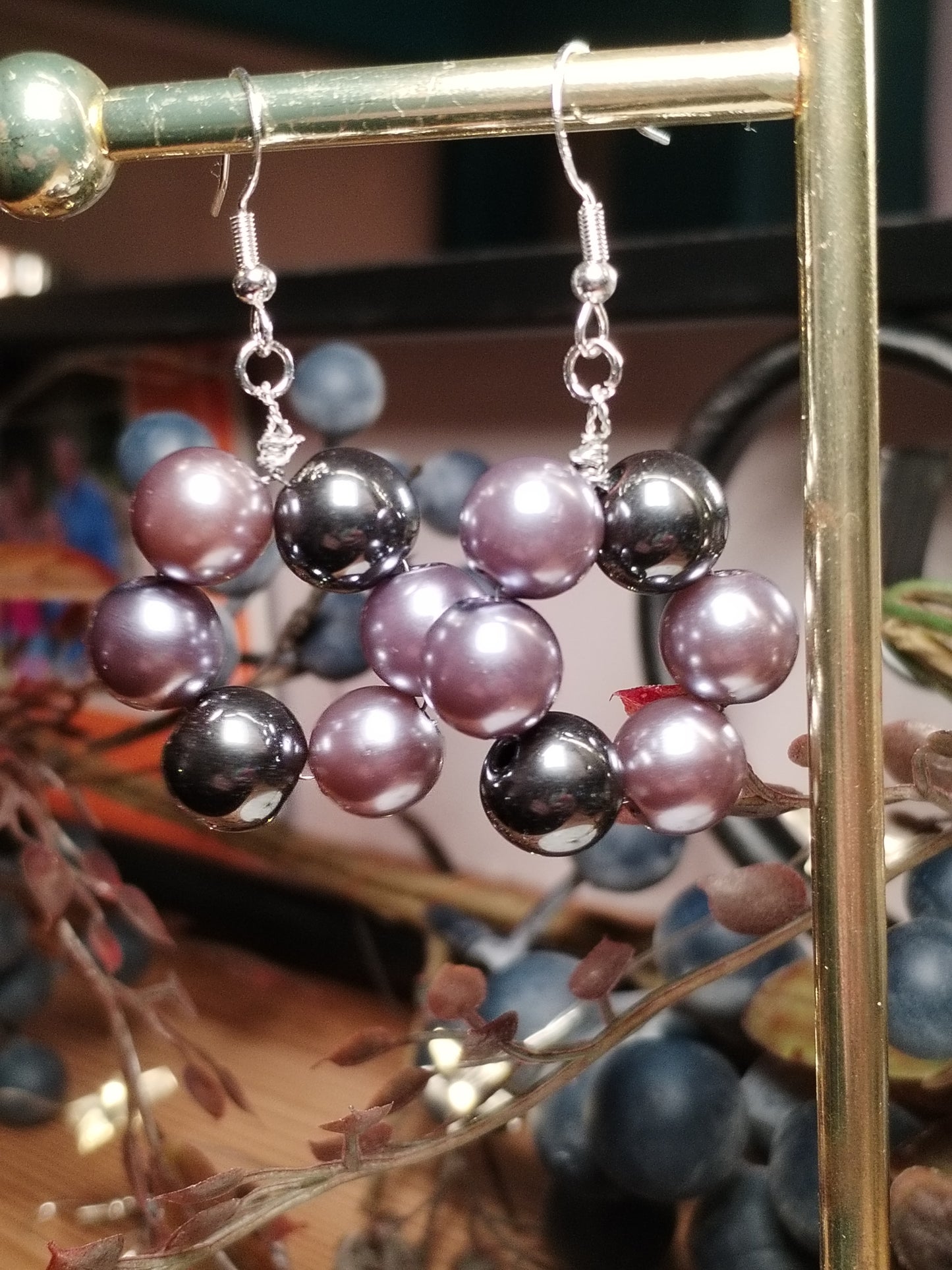 Handwired smoky grey hoops