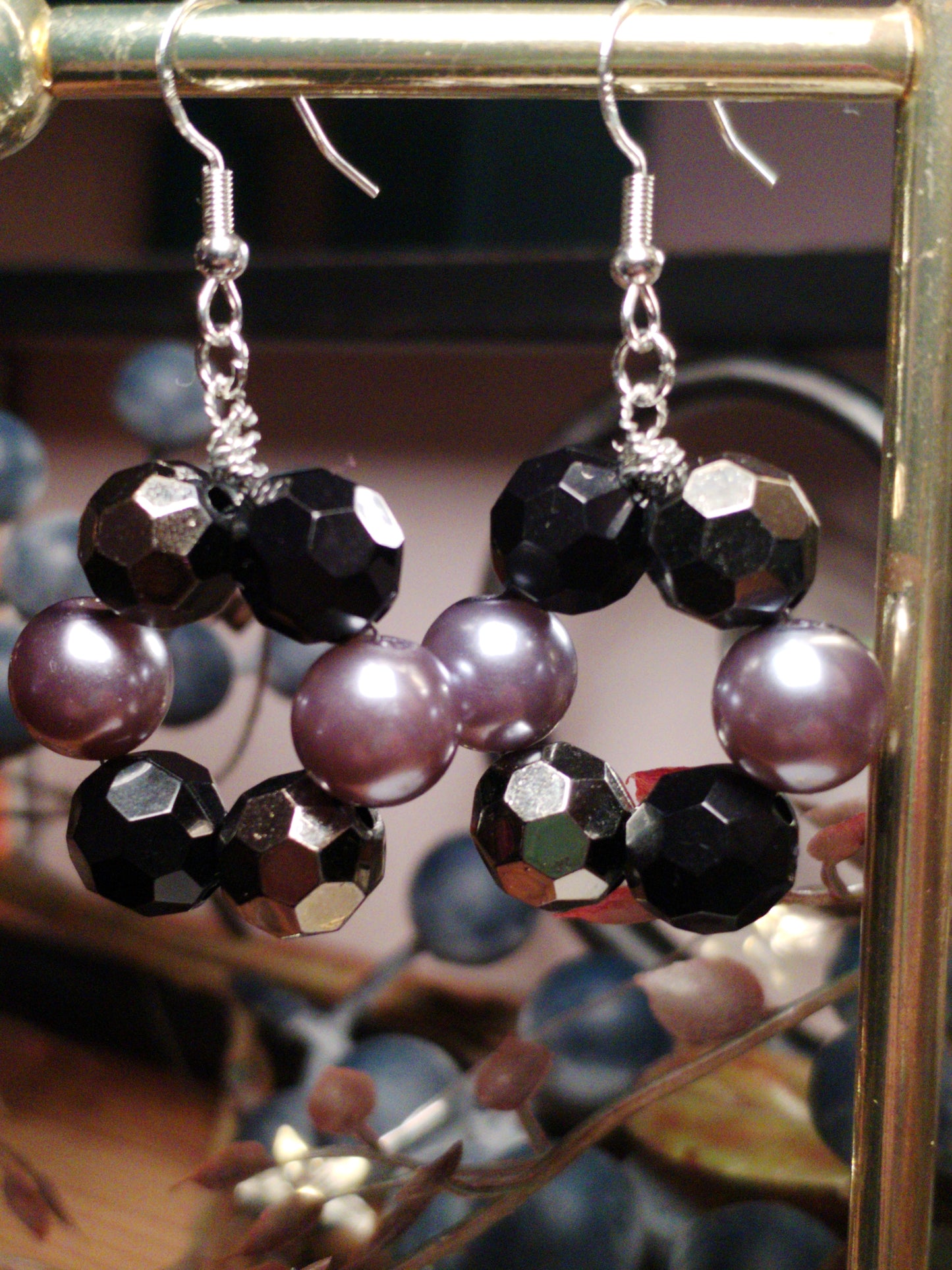 Handwired black & grey hoops