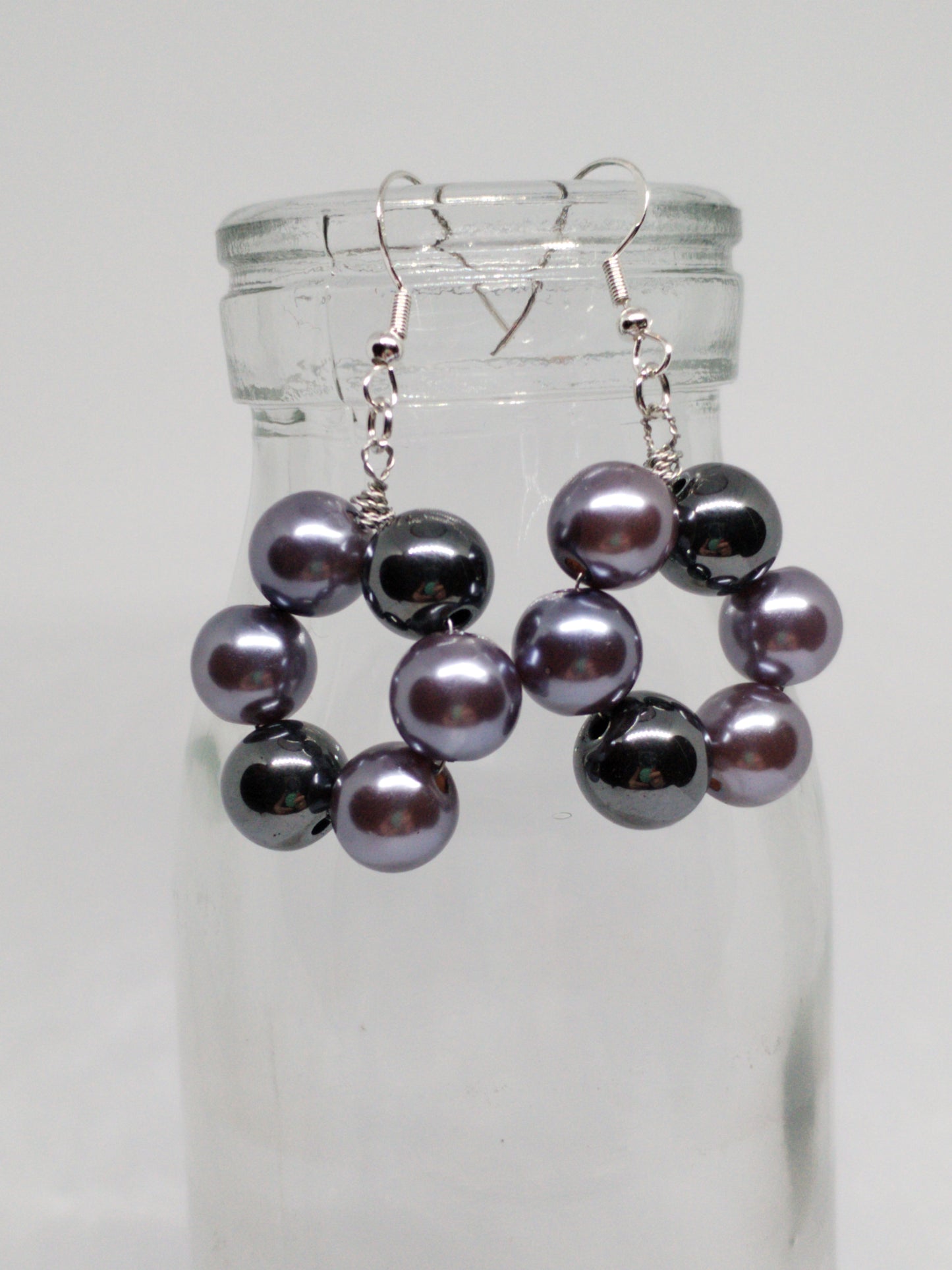Handwired smoky grey hoops
