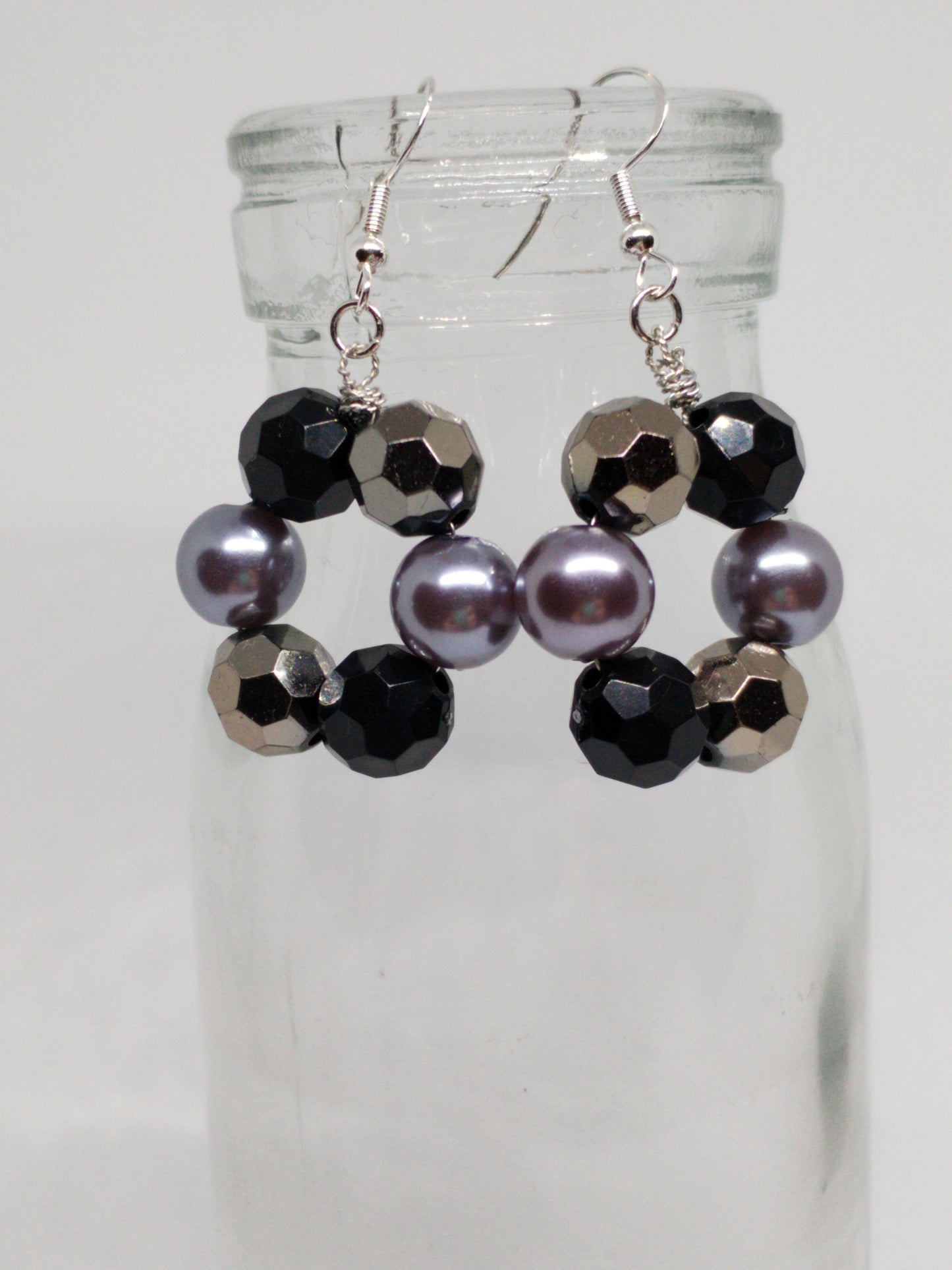 Handwired black & grey hoops