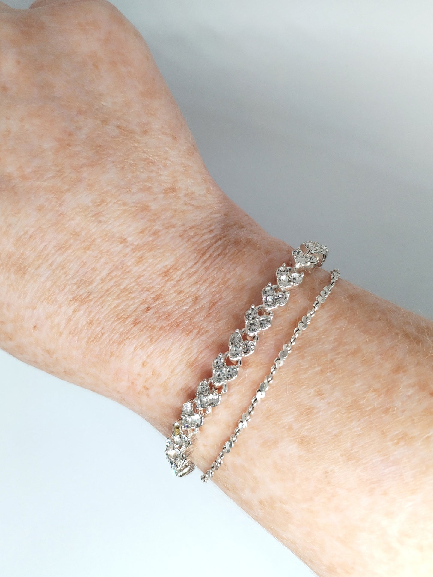 Heart tennis bracelet