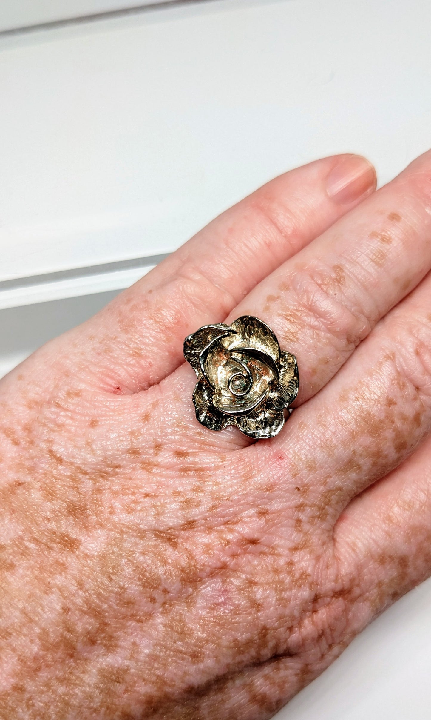 1950s rose adjustable ring