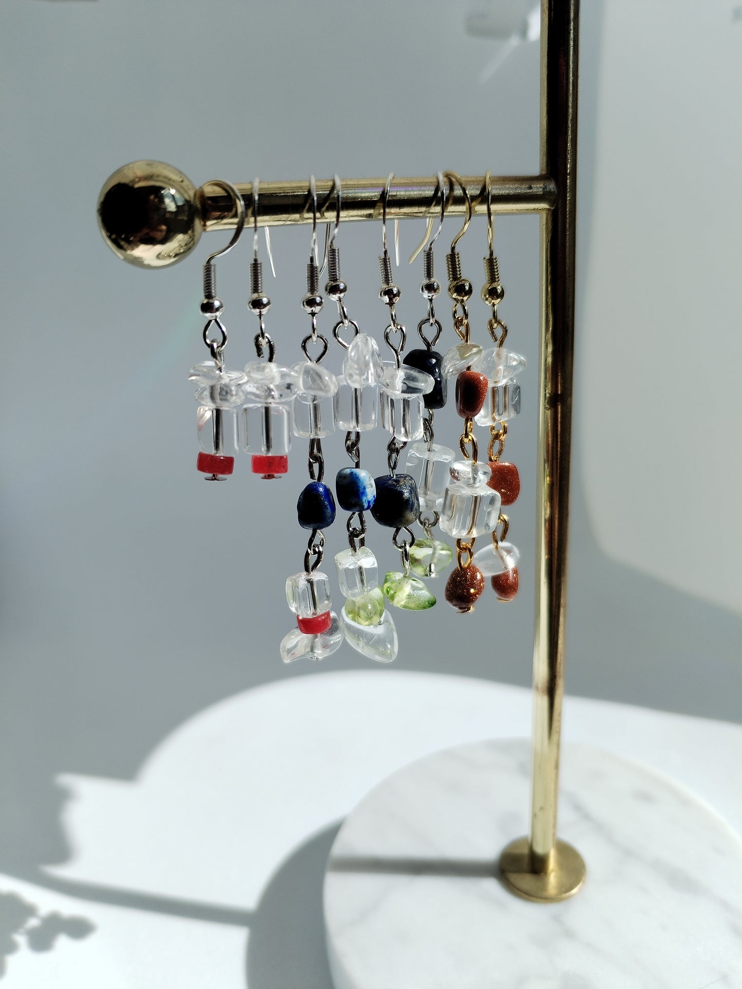 Brown lustre drop earrings