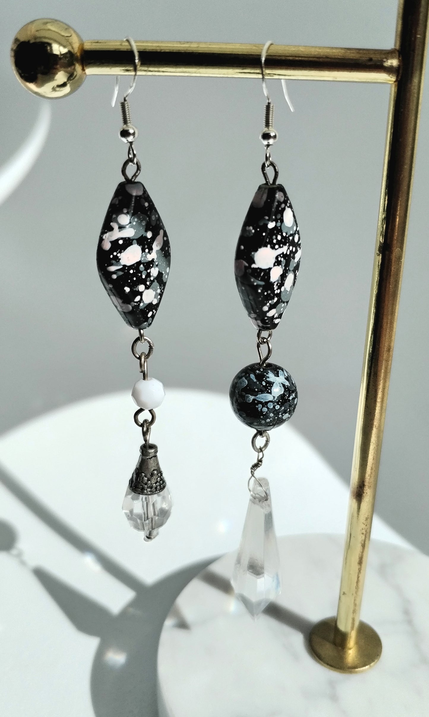 Reworked crystal drop earrings
