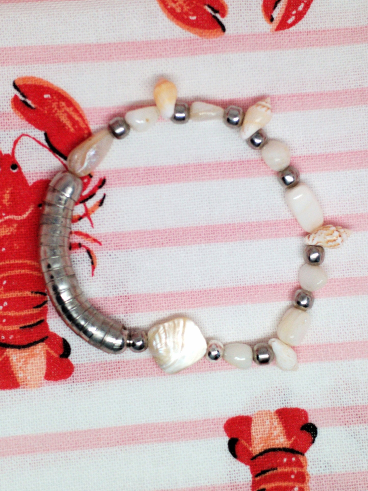Silver shell anklet
