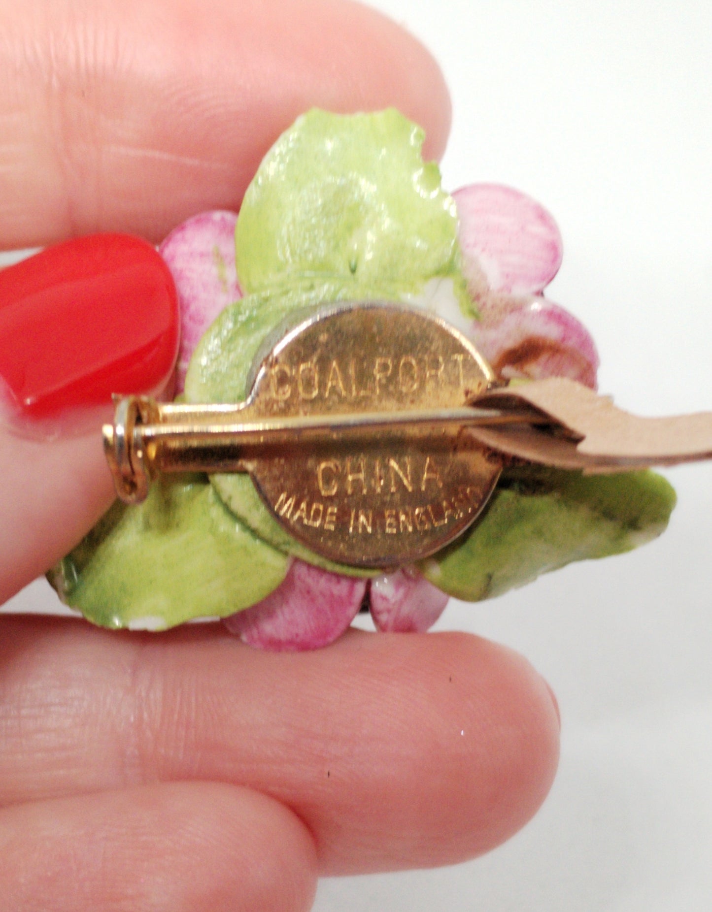 Vintage porcelain flower brooch