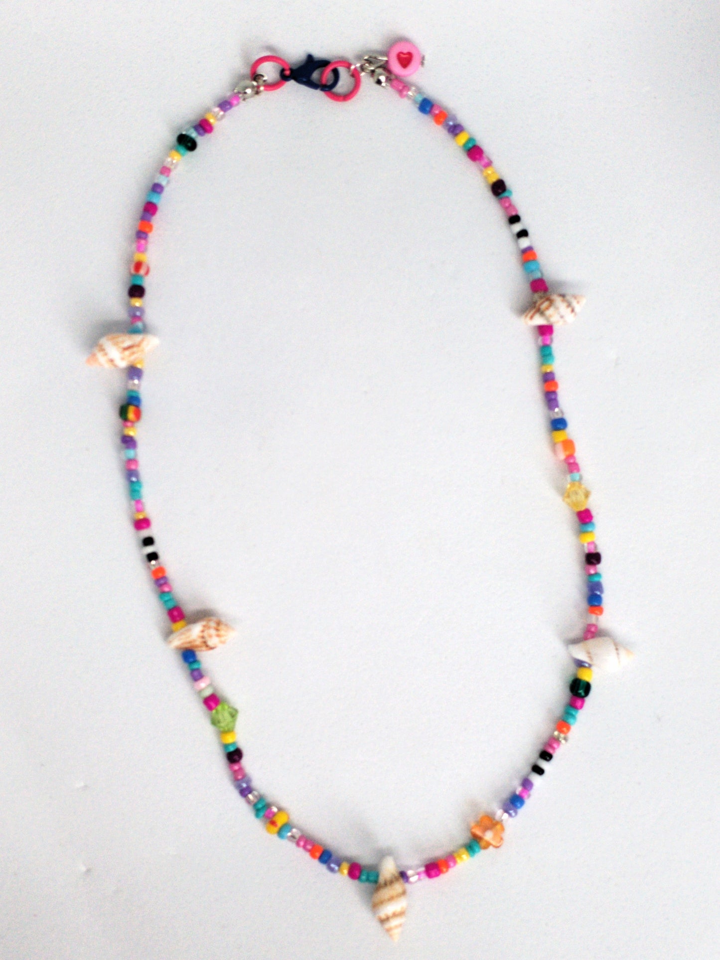 Rainbow shell beaded necklace