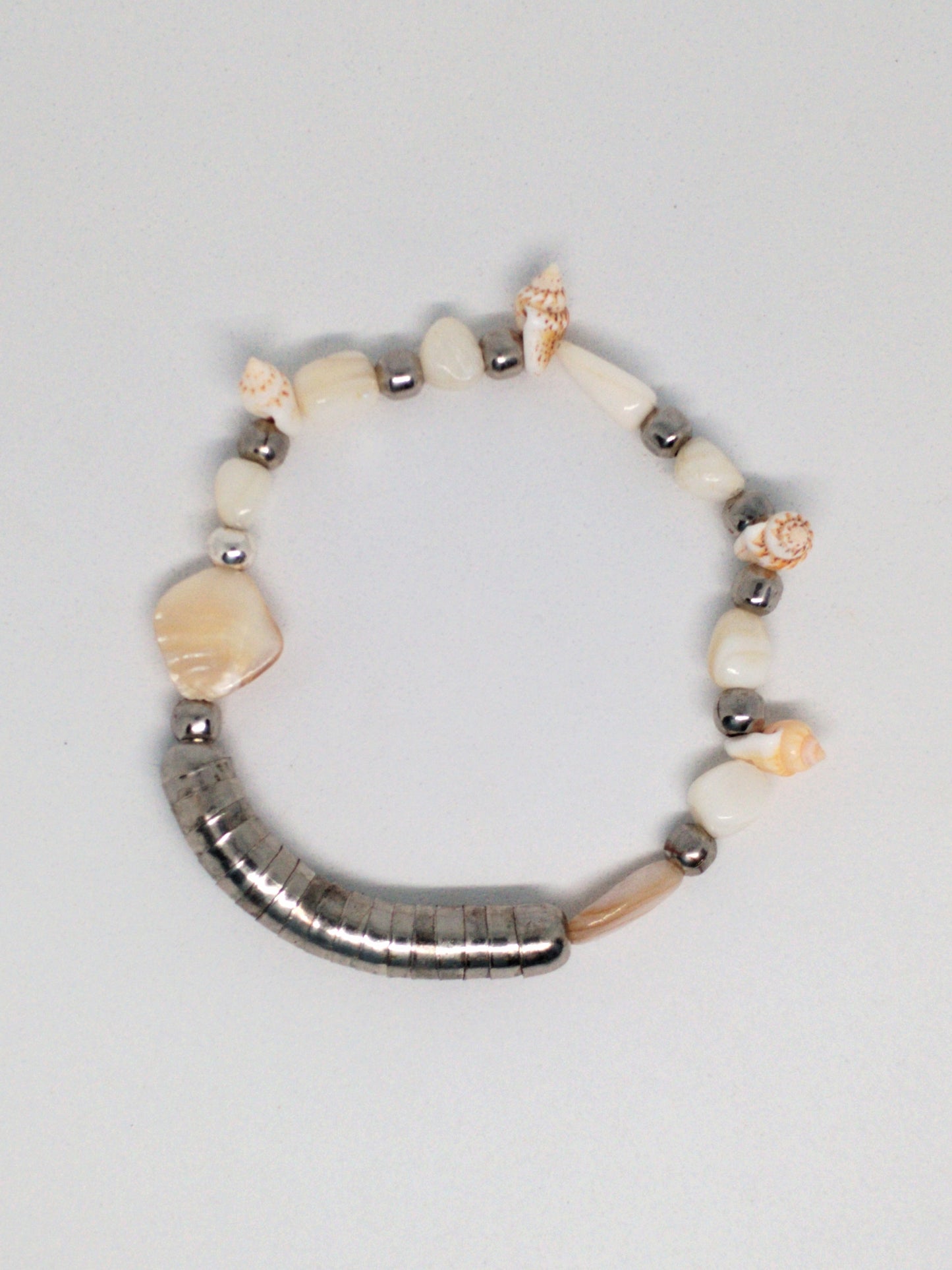 Silver shell anklet