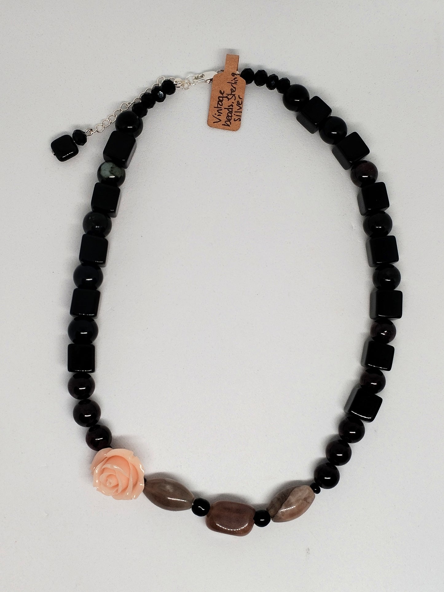 Rose pebble necklace