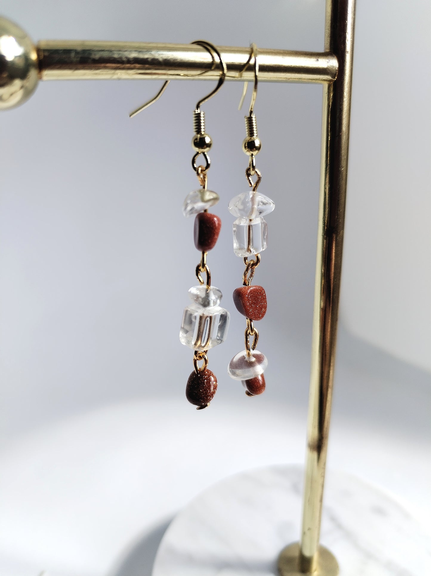 Brown lustre drop earrings