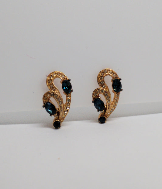 Vintage teal & gold swirls