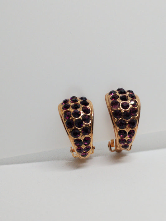 Stunning vintage hoops with purple stones