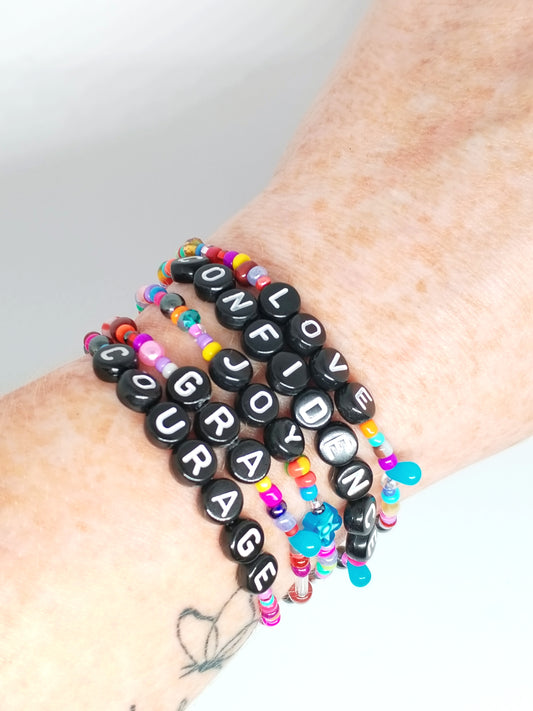 Dopamine word beaded bracelets