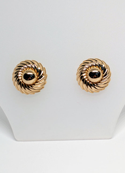Vintage goldtone circle studs