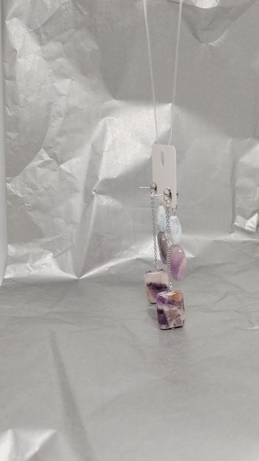 Amethyst chain earrings