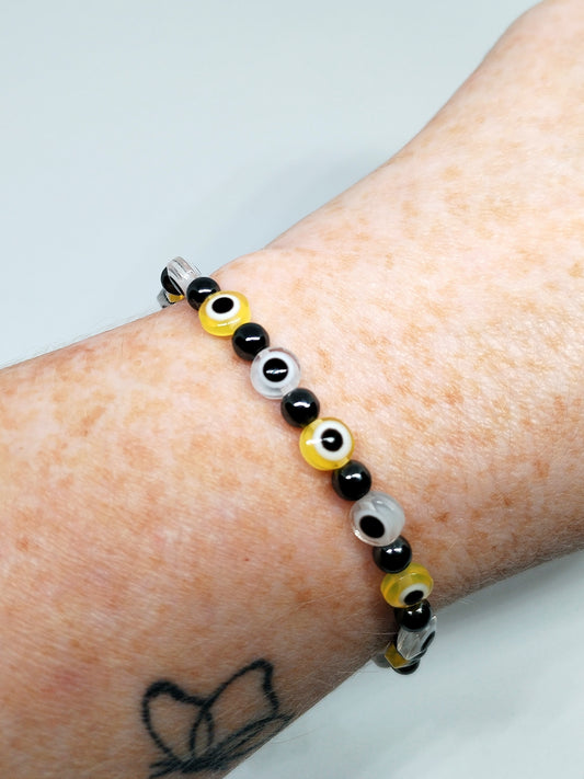 Yellow & white protection bracelet 🧿