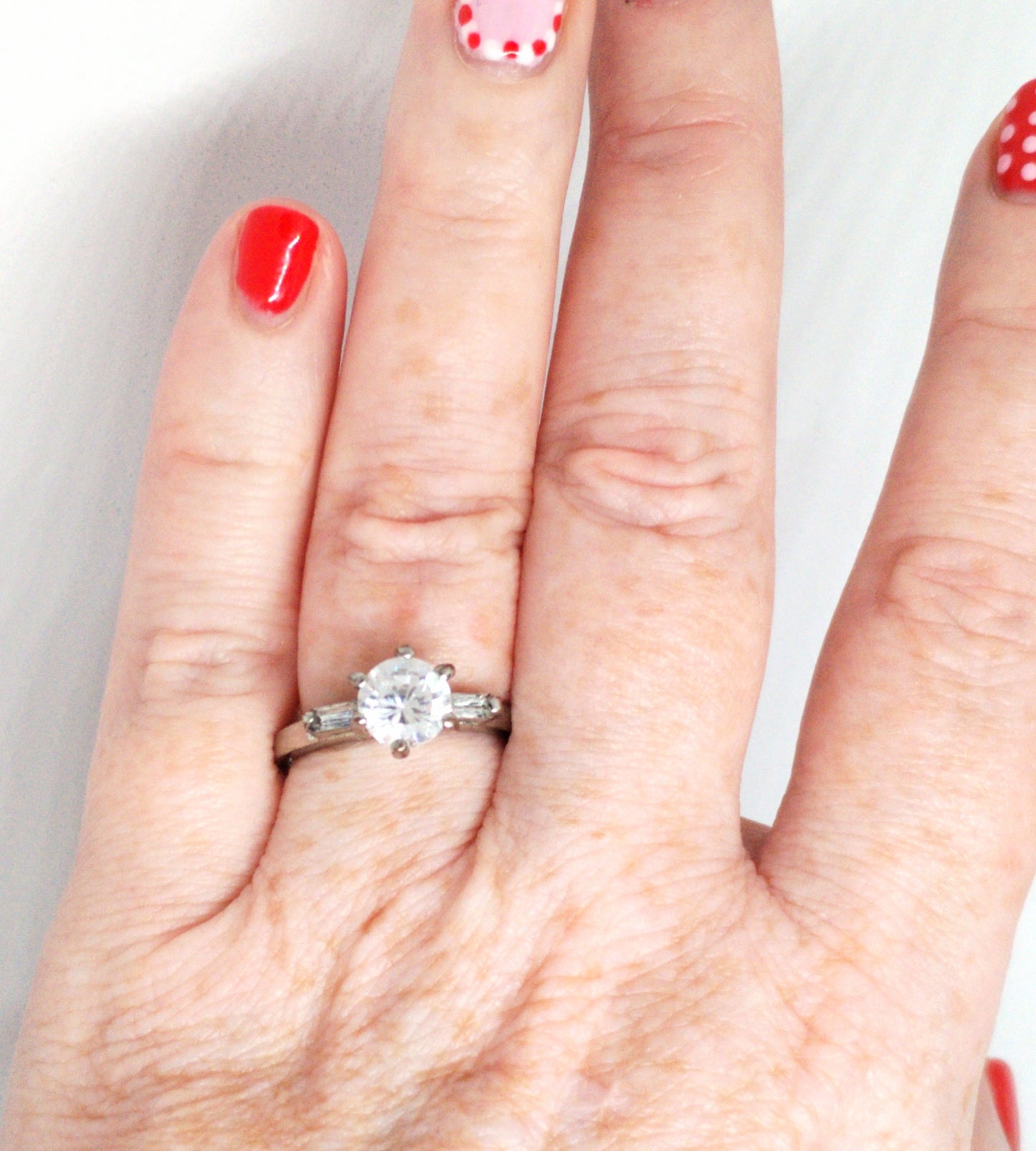 Silver crystal ring