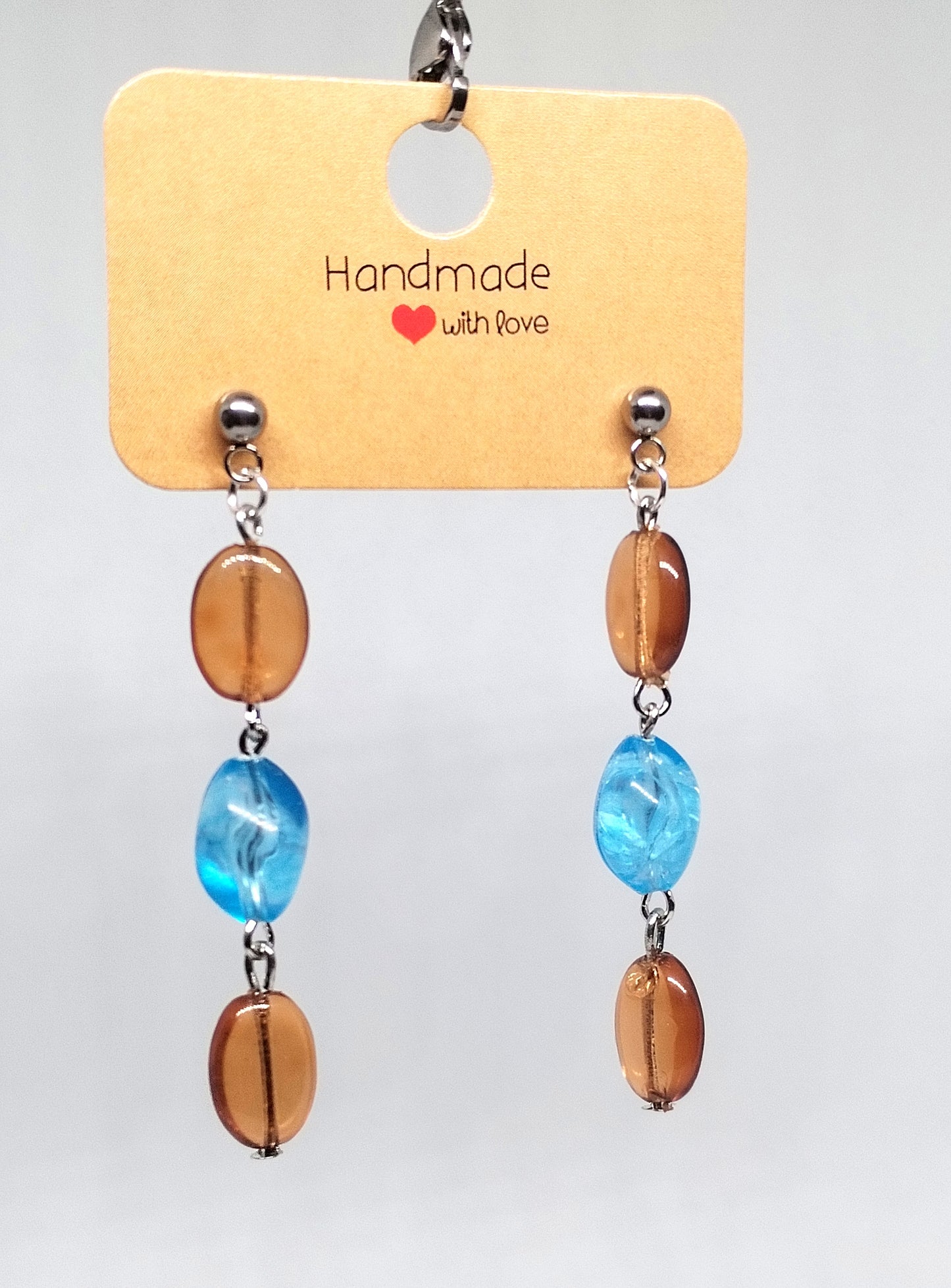 🩵🤎 Blue & brown delight earrings
