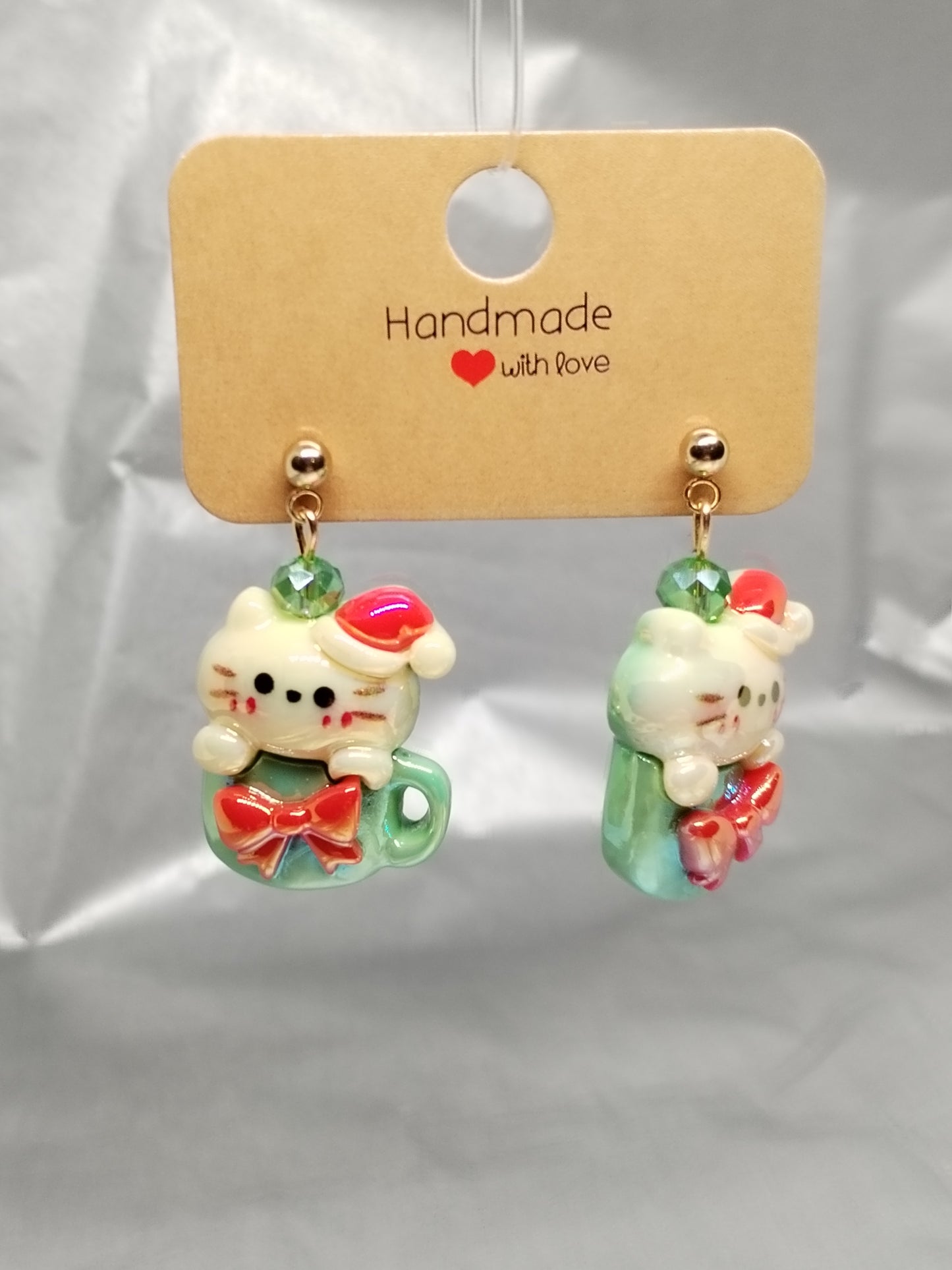 Cute Christmas Cat earrings