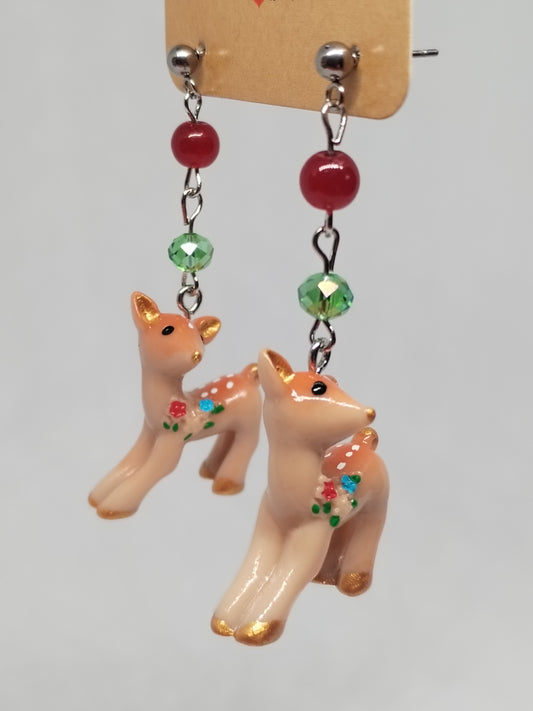 Christmas deer earrings