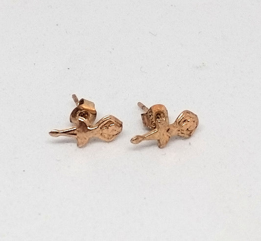 Gold plated ballerina studs (kids)