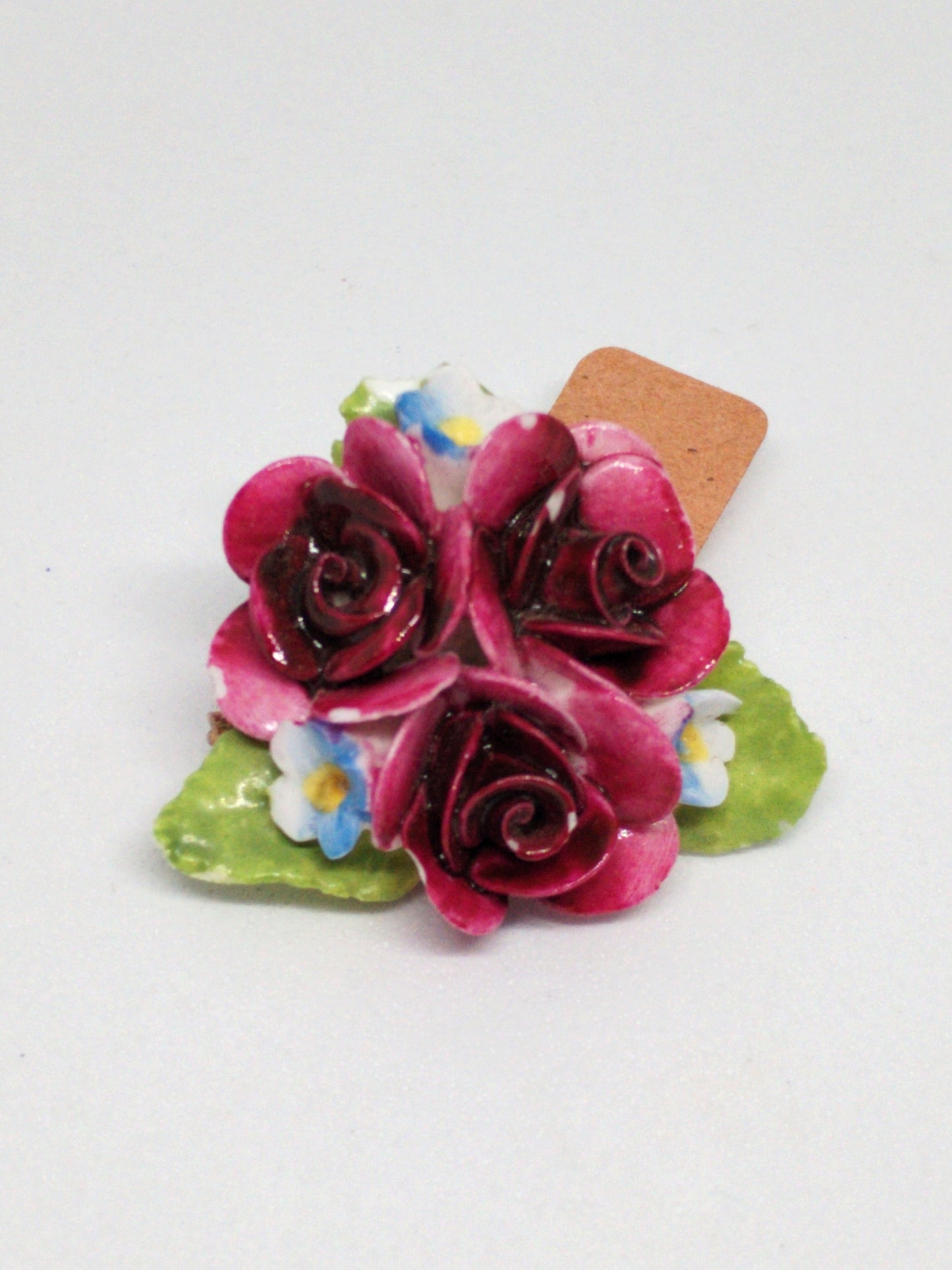 Vintage porcelain flower brooch
