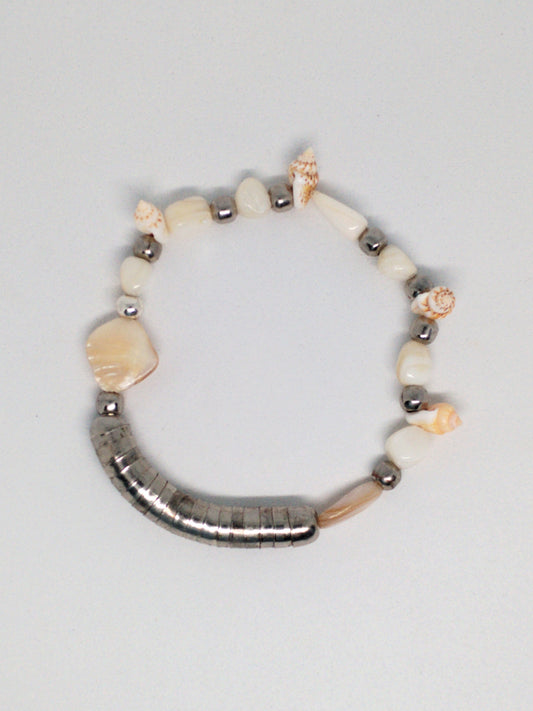 Silver shell anklet