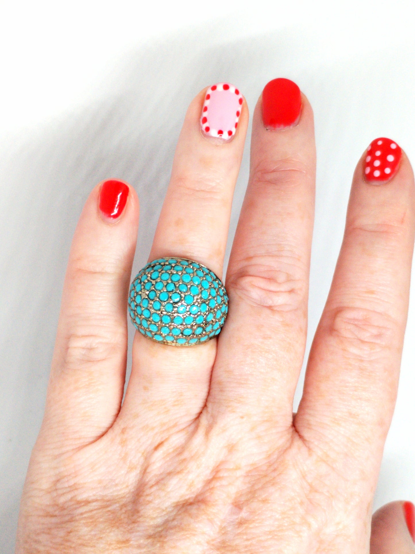 Turquoise dome ring