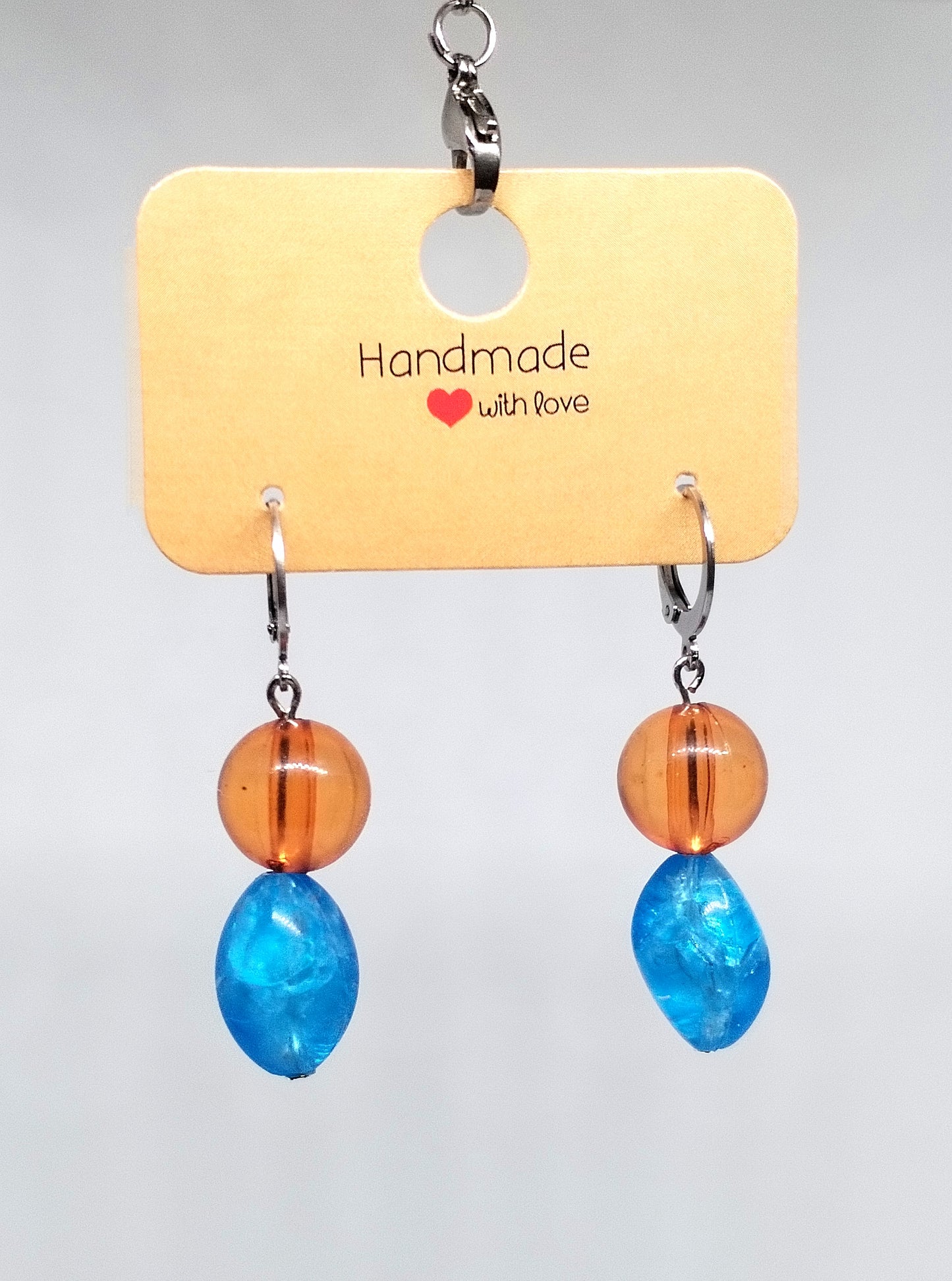 🩵🤎 Blue & brown delight earrings