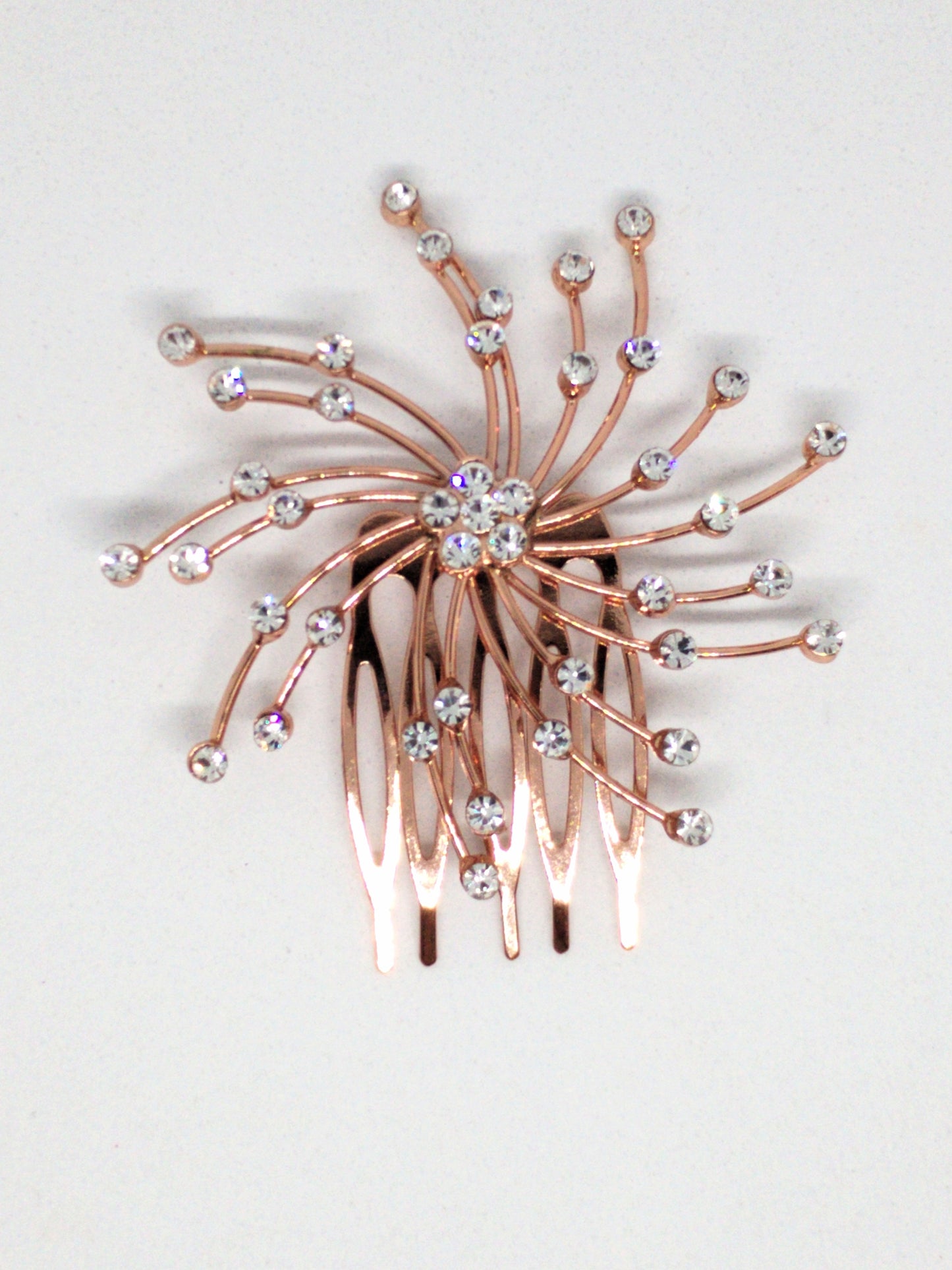 Rose gold swirl hair comb