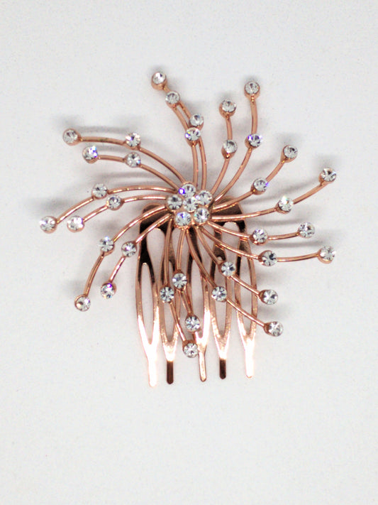 Rose gold swirl hair comb