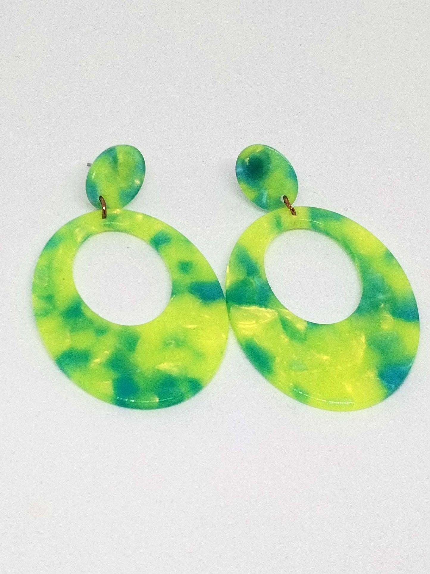 Neon statement earrings