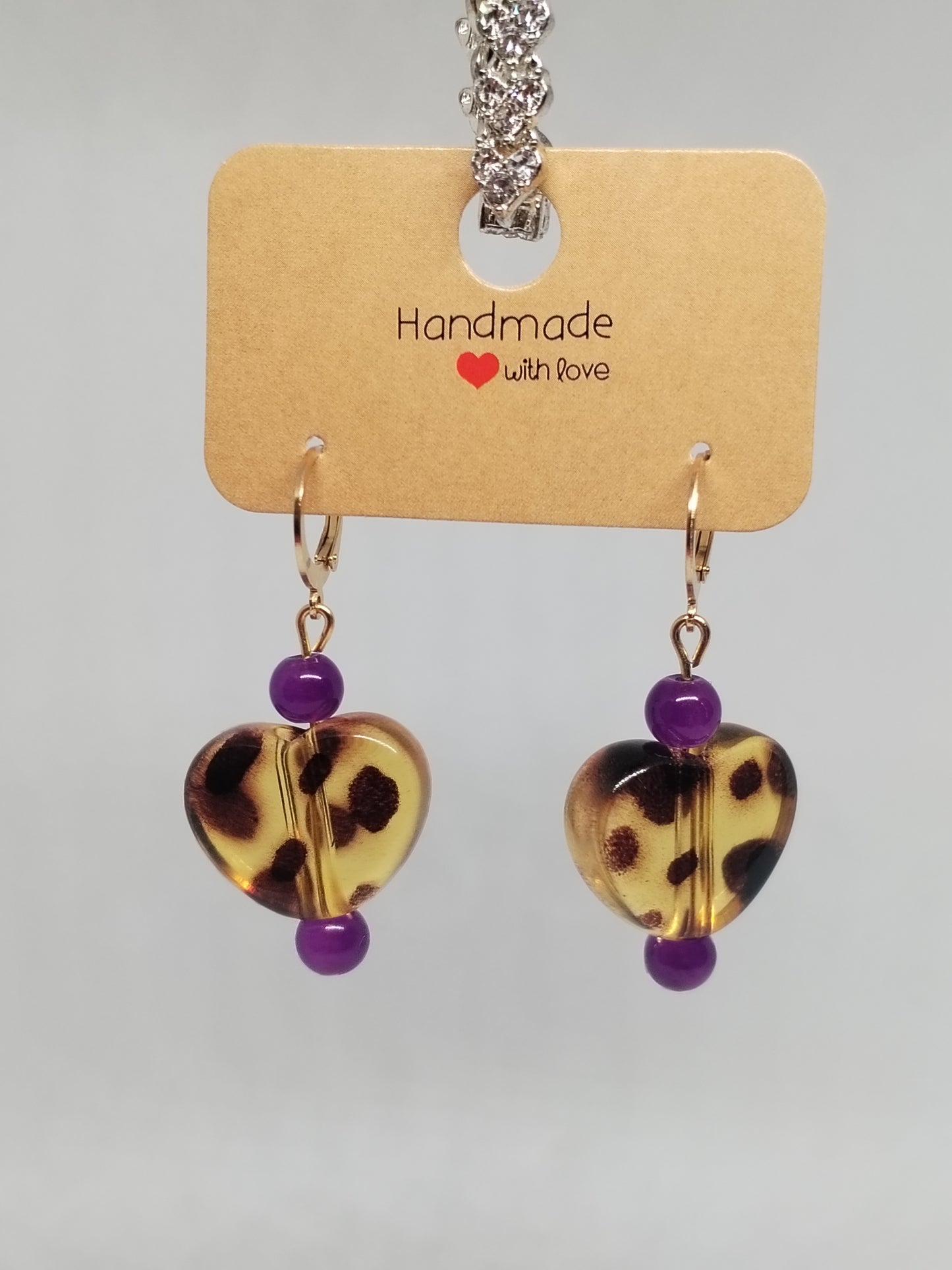 Leopard print heart huggies