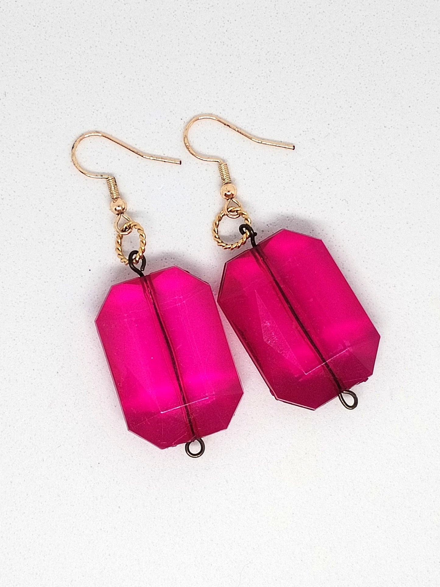 Reworked pink earrings