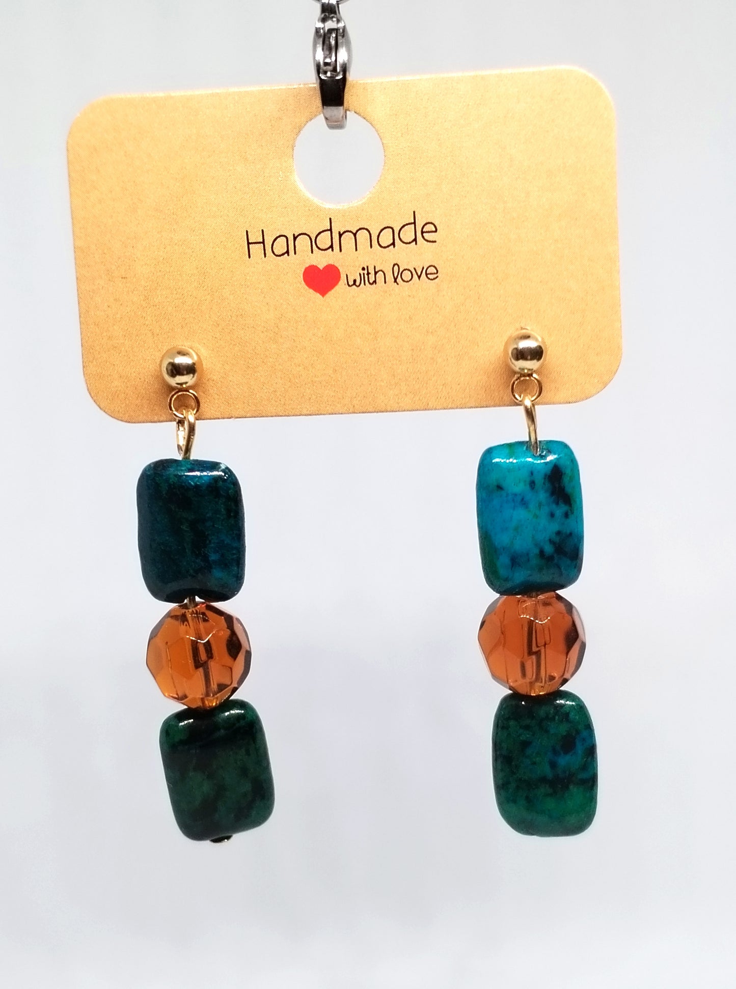 🩵🤎 Blue & brown delight earrings