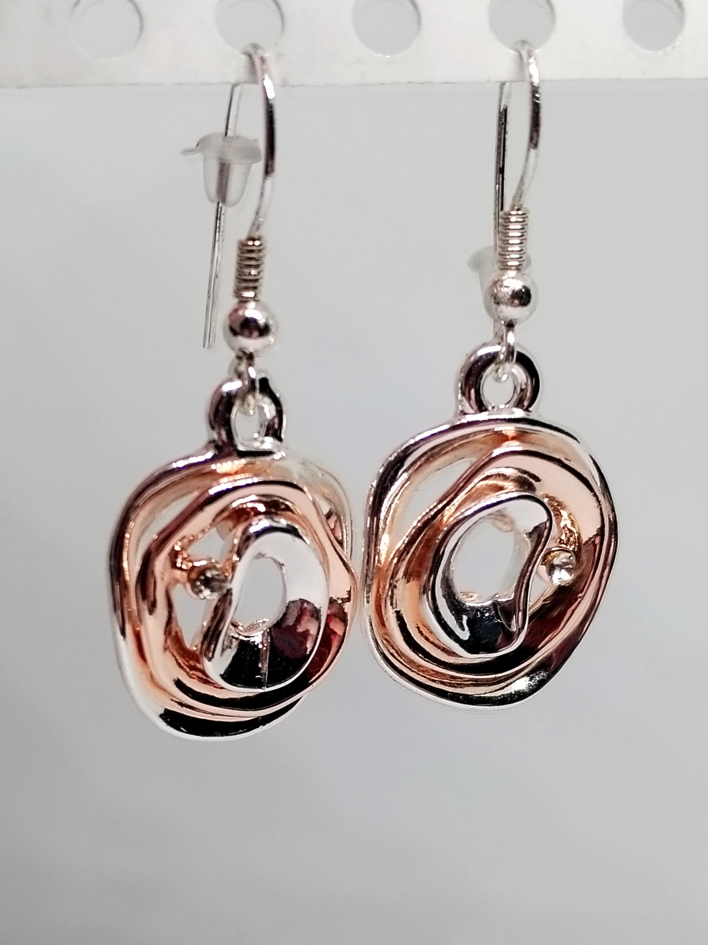 Preloved silver & rose gold earrings