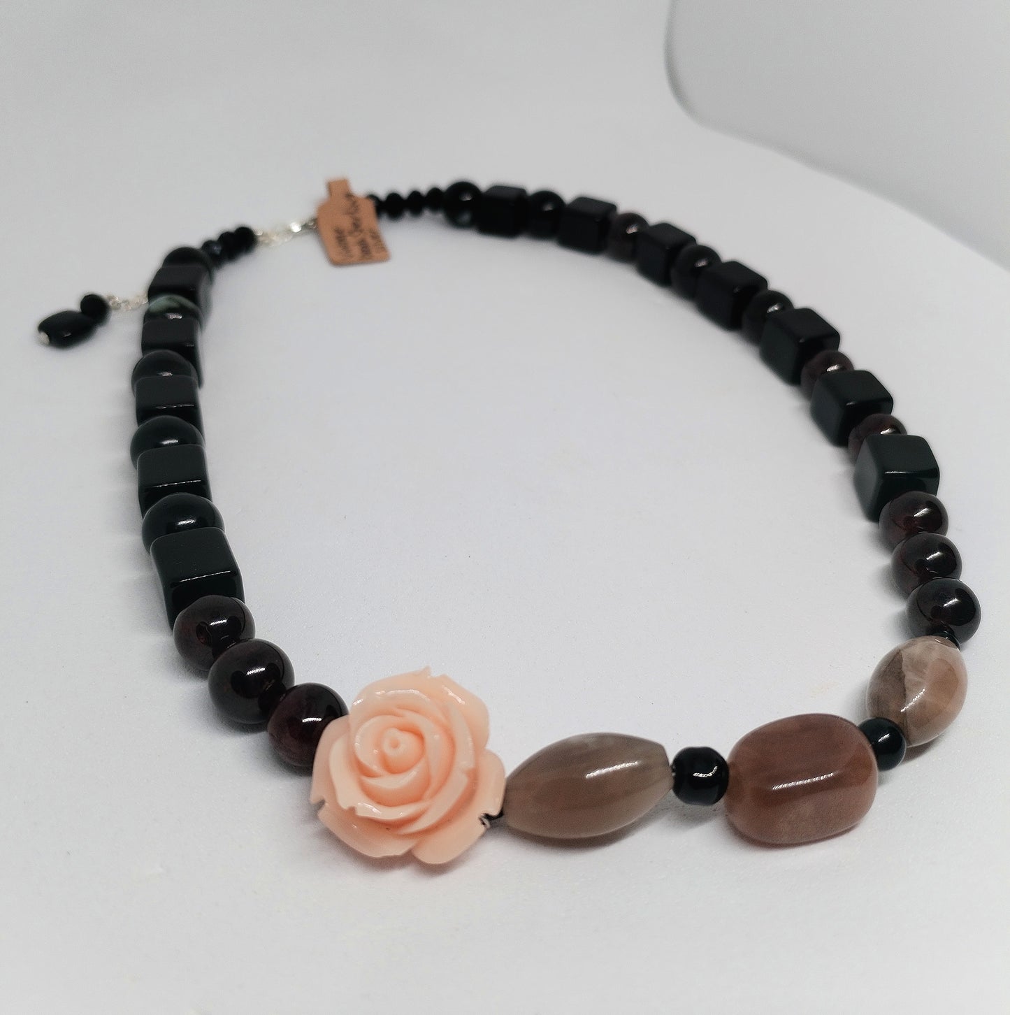 Rose pebble necklace