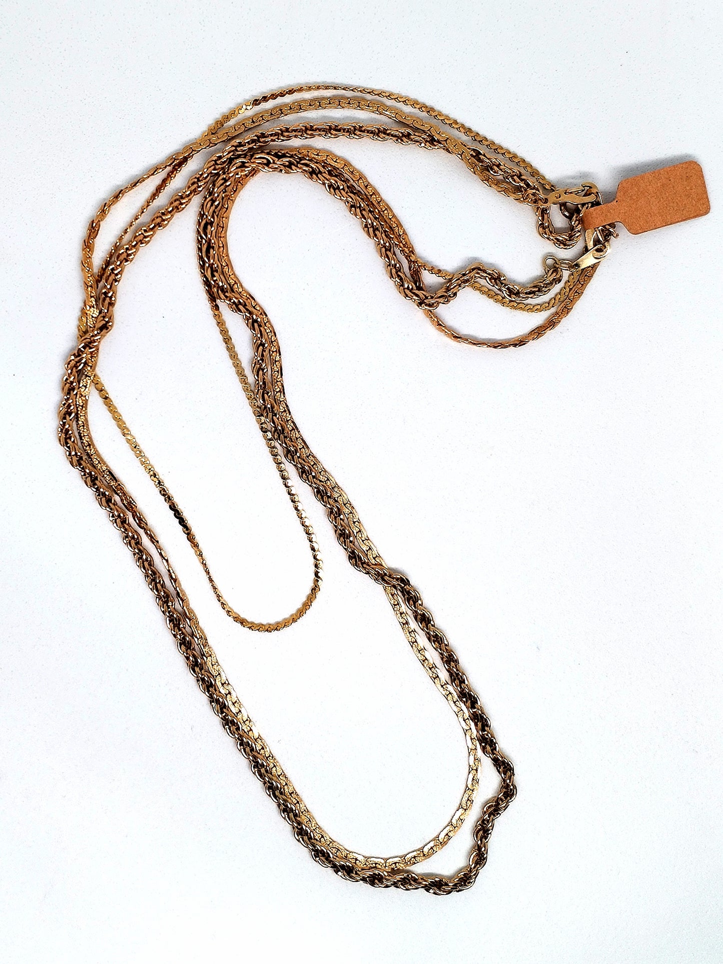 Vintage gold chain necklace set