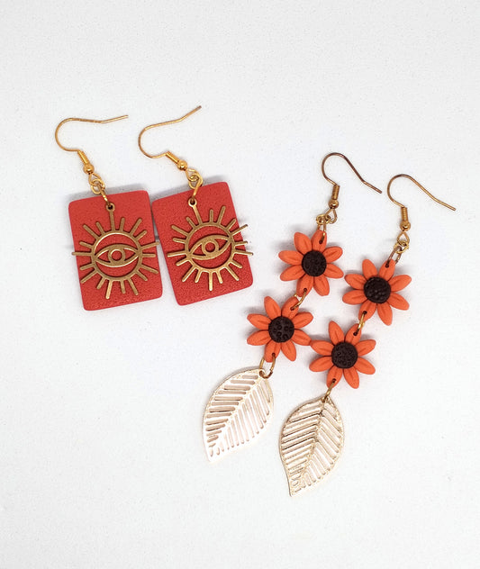 Sun & flowers earrings bundle