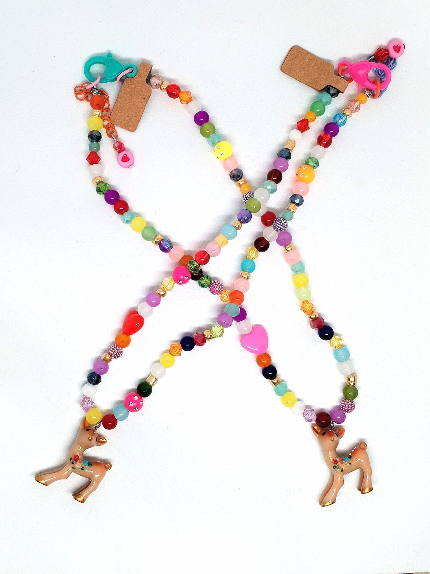 Cute colourful deer necklace