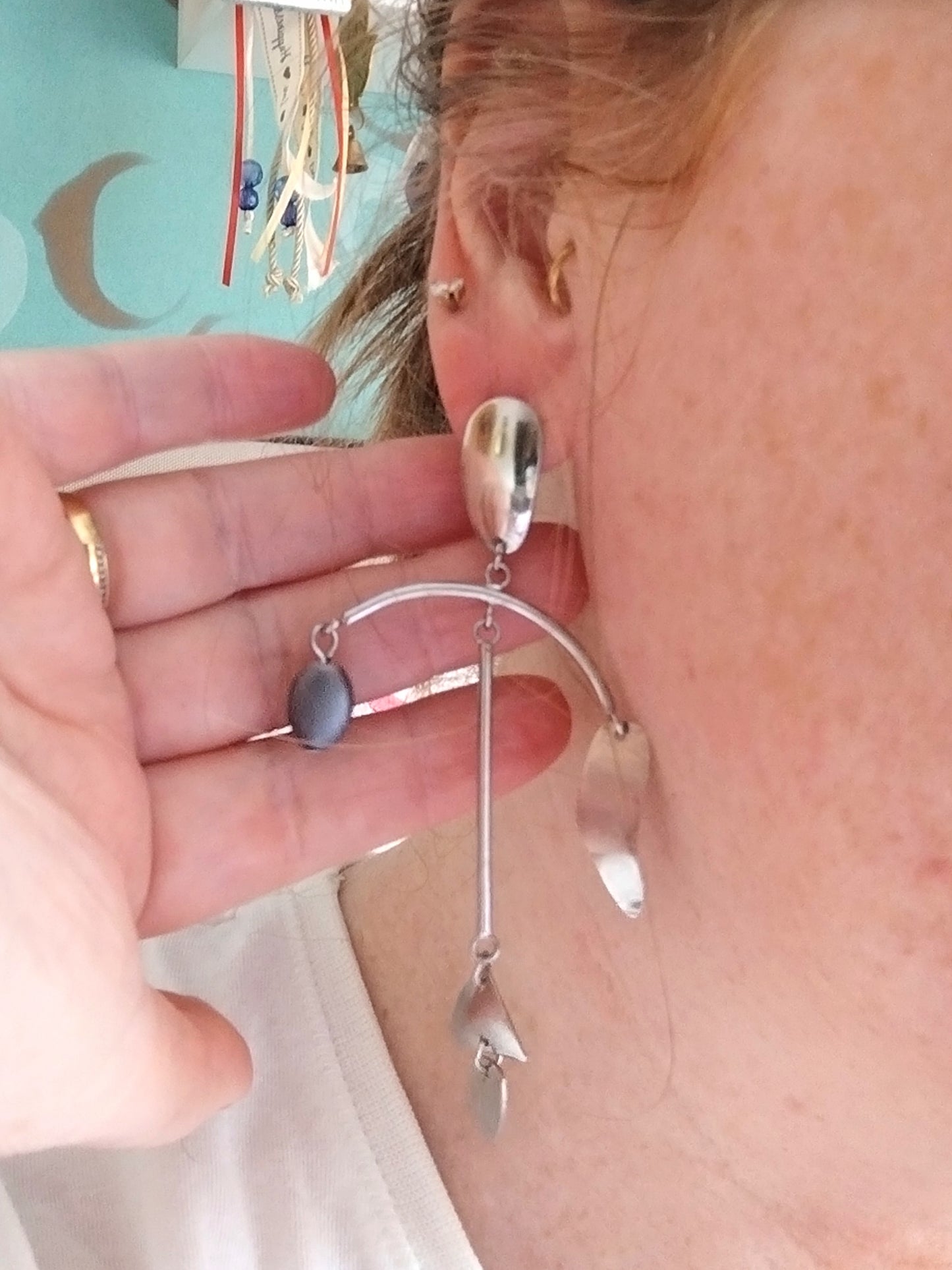 Silver dangly earrings
