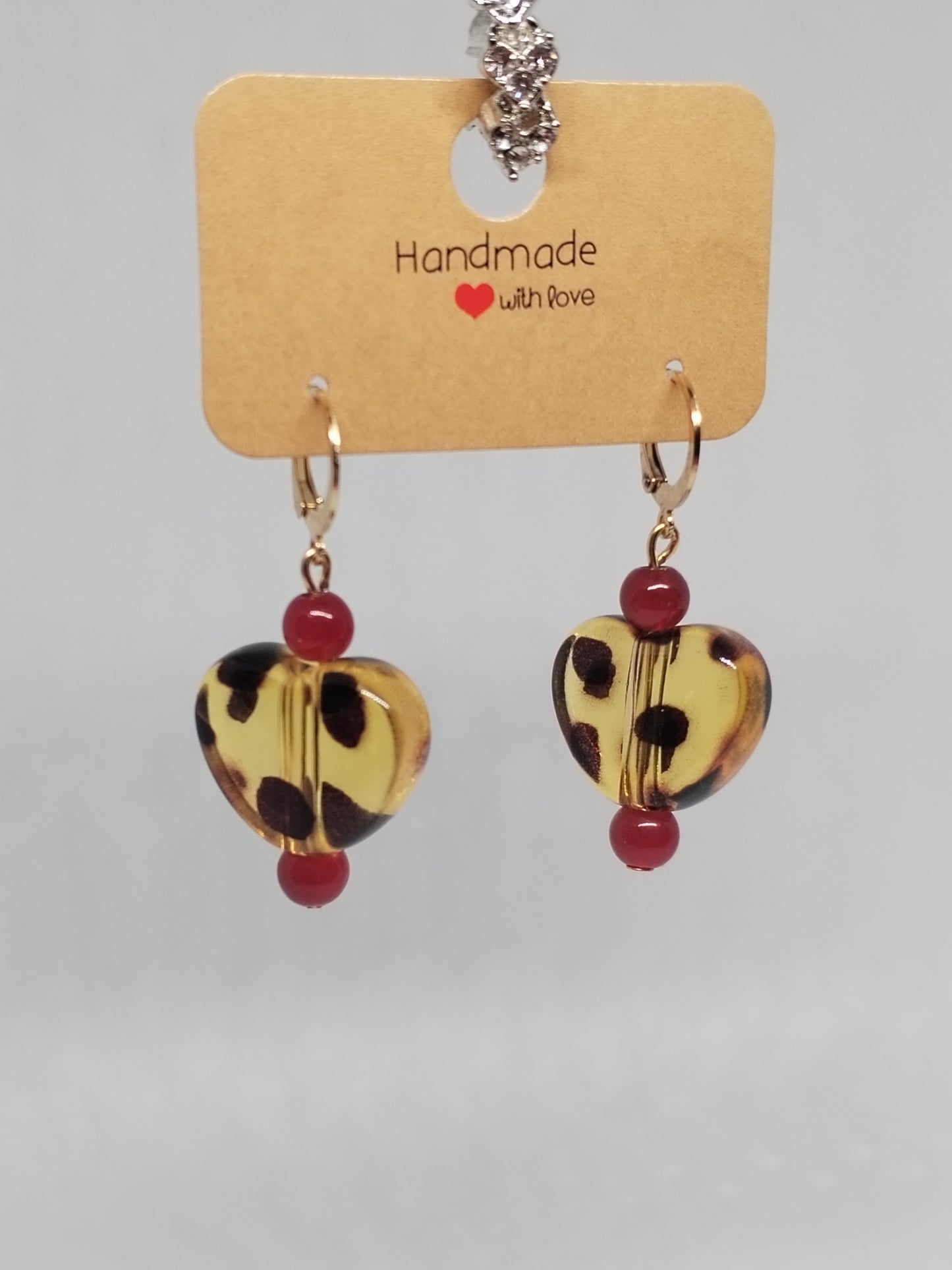 Leopard print heart huggies