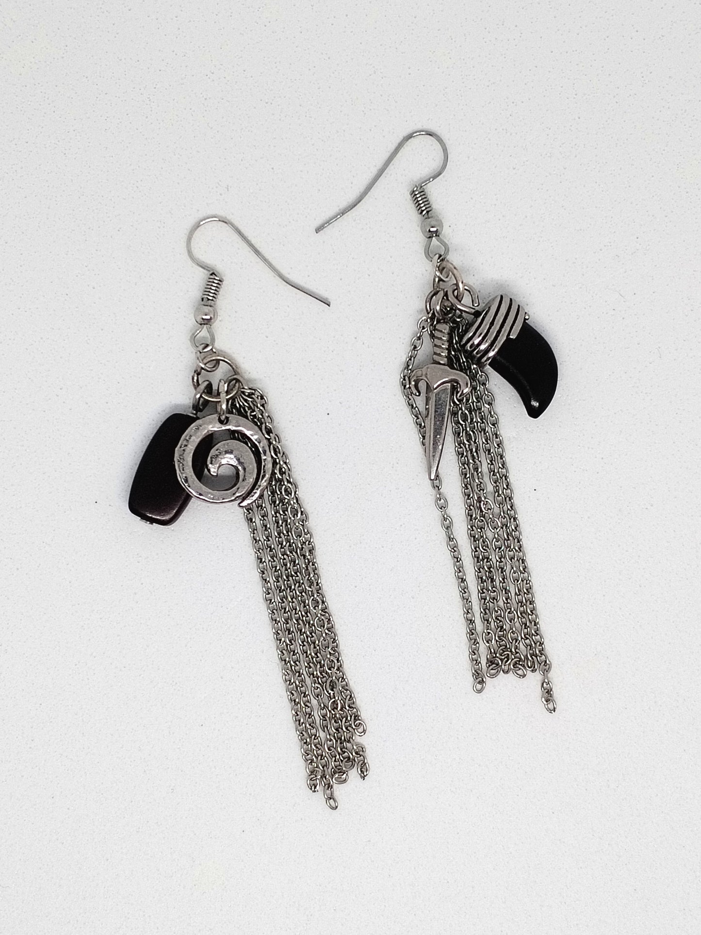 Mismatched chain earrings